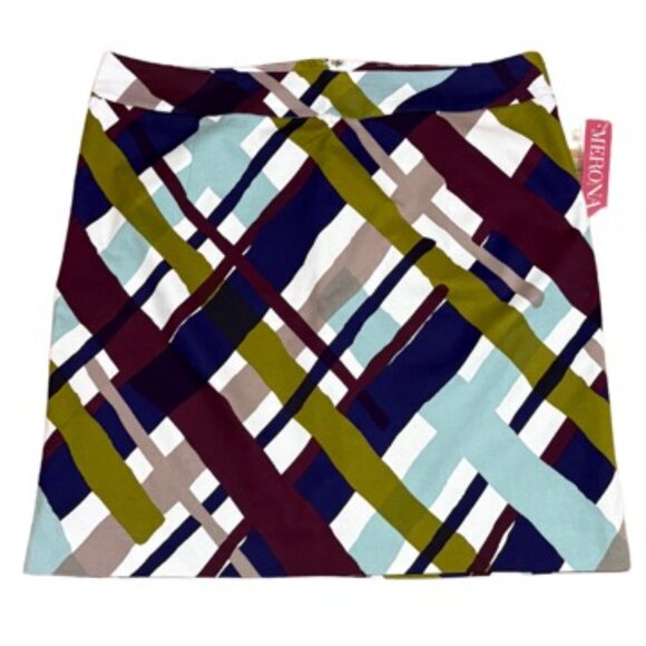 Merona NWT Plaid Stretch Pencil Skirt Multicolor Women's 16 - Picture 2 of 3